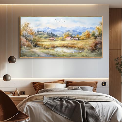 Large Canvas Wall Art For Living Room Wall Decor For Bedroom Office Dining Room Rural Landscape Wall Painting Printing Artwork Pictures Farmhouse Home Decoration Mural 30 x60 Wood Frame