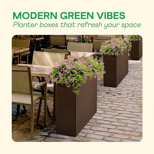 All Weather Wicker Planter Raised Garden Bed