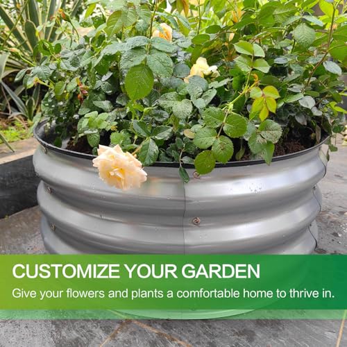 GARDMAX 2 Pack 2x2x1FT Galvanized Round Raised Garden Bed Kit