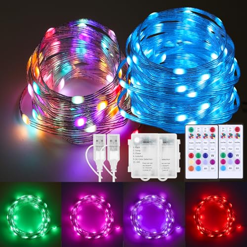 Fairy Lights Battery Operated String Lights Color Changing 2 Pack (2 Count)