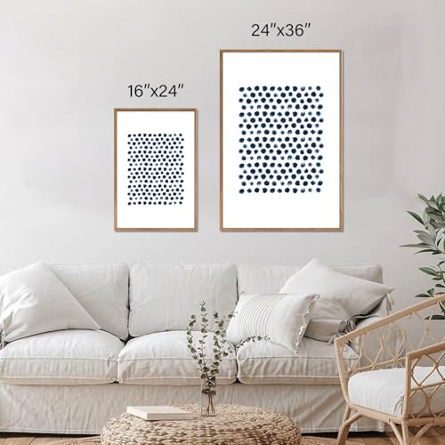 Navy Blue and White Framed Canvas Wall Art Set (3 Count)
