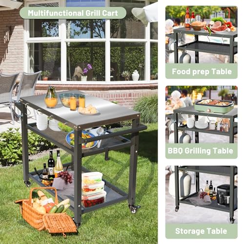 Domi 3 Shelf Outdoor Grill Table