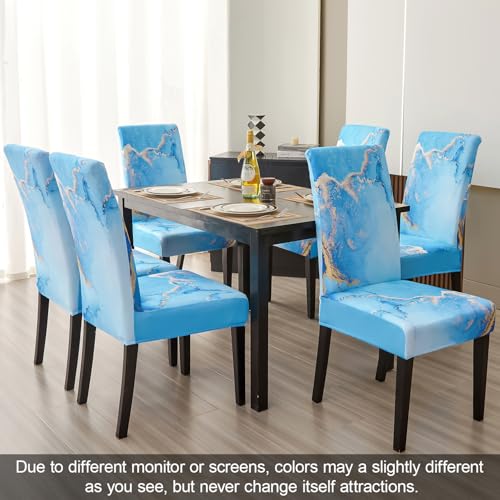 Ink Art Painting Chair Covers for Dining Room Set of 4