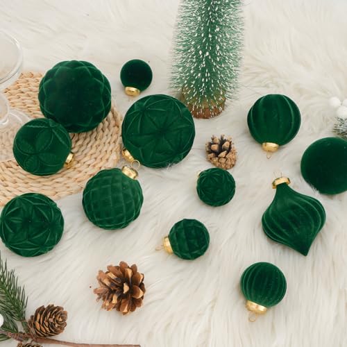 46PCS Velvet Christmas Ball Ornaments Set (46 Count)