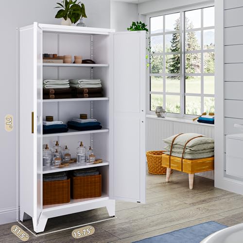 71'' Farmhouse Metal Storage Cabinet with Barn Doors