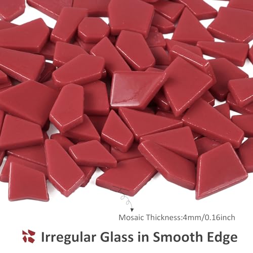 200g Red Glass Mosaic Tiles (7.05 Ounce)