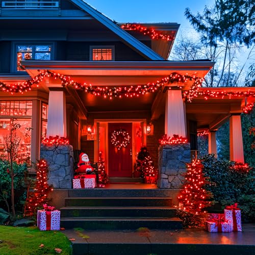 168Ft 600 LED Red Halloween Lights Outdoor Indoor Christmas Lights (168 Foot)