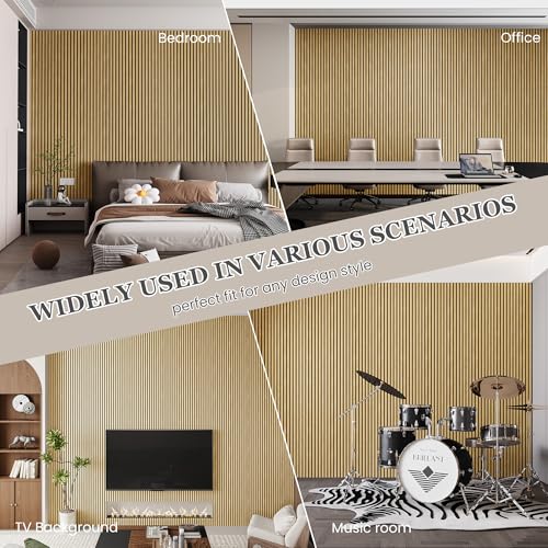 4 Pack 105.9" x 12.6" x 0.8" Acoustic Wall Panels Sound Absorbing (37.1 Sq Ft)