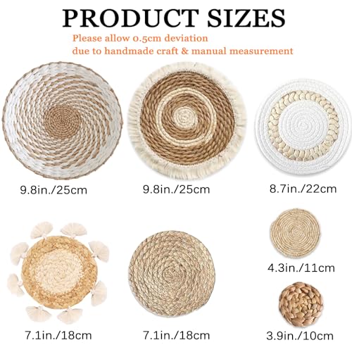 7 Pack Boho Wall Basket Decor (7 Count)