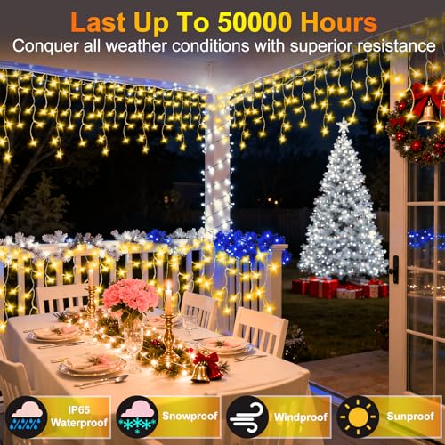 810 LED 82FT Christmas Icicle Lights