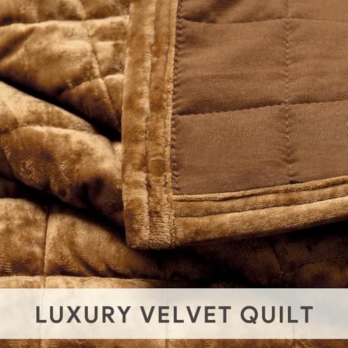Channel Box Stitch Velvet Quilt Set