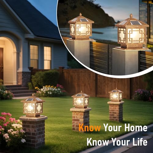 Solar Post Lights Outdoor Waterproof Gate Post Mount Lights with Solar LED