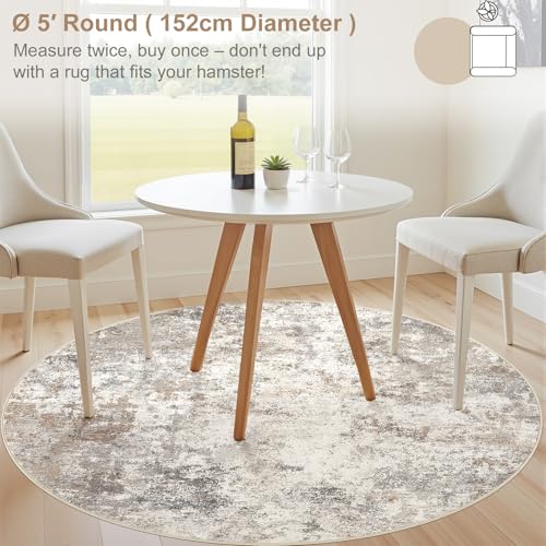 5ft Round Area Rug Living Room Rugs (24 Count)