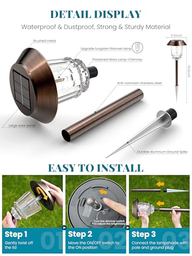 Solar Lights Outdoor Waterproof (4 Count)