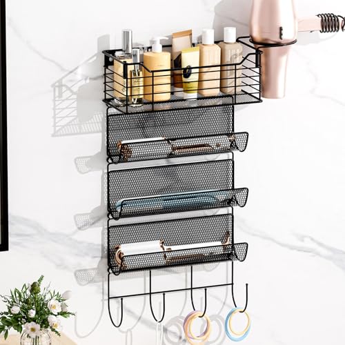 4 Tier Hair Tool Organizer Wall Mount (6 Count)
