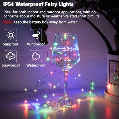 4 Pack Timer Christmas Fairy Lights Battery Operated 16.4FT 50 LED (200 Count)