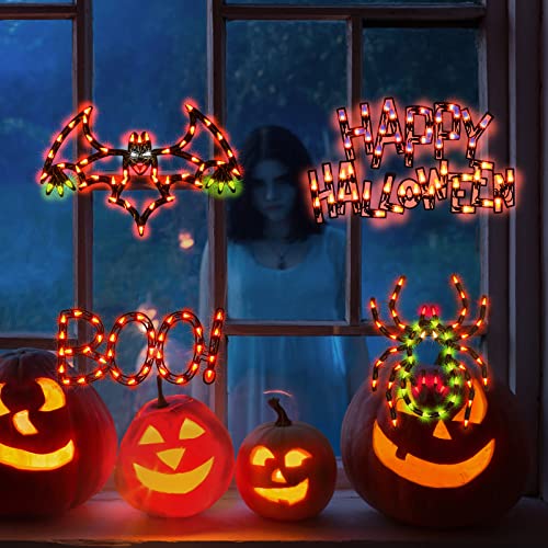 4 Pack Lighted Halloween Window Silhouette Decoration (4 Count)