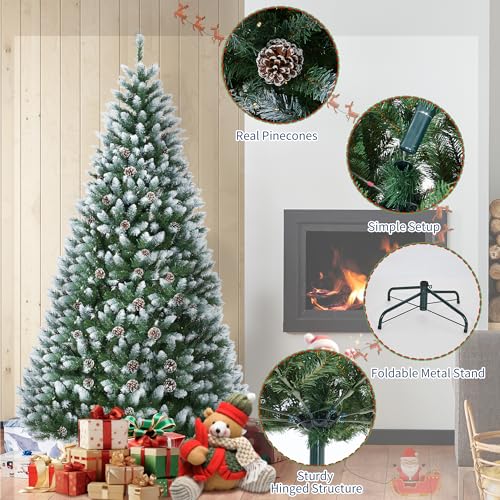 9FT Pre Lit Artificial Christmas Tree with White Lights
