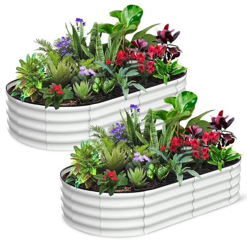 2 Pcs 6x3x1 ft Oval Raised Garden Bed (2 Count)