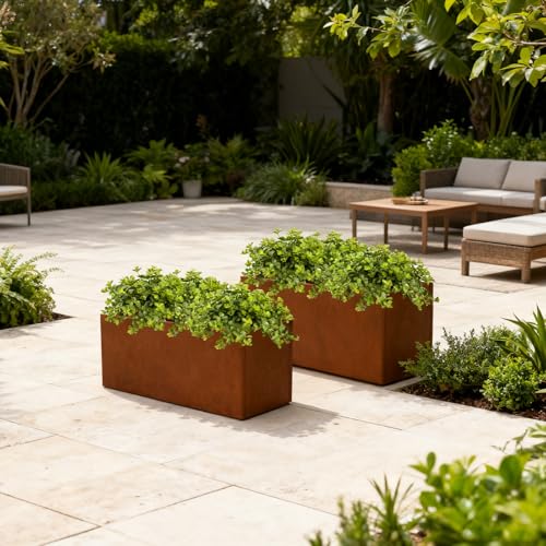 Corten Steel Planter Box 24" L x 12" W x 12" H