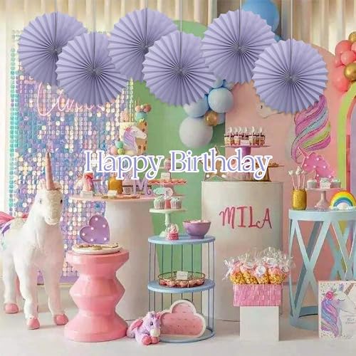 Purple Party Decorations DIY Purple Paper Fans Hanging Decoration 16in DIY