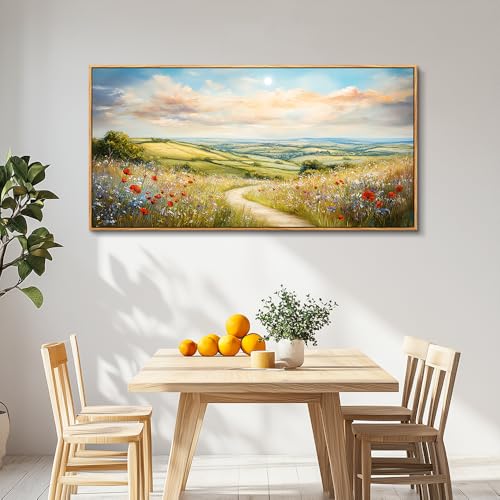 Large Wall Art For Living Room Canvas Wall Decor For Bedroom Mountain Path Landscape Painting Wood Frame Farmhouse Restaurant Home Wall Decorations Art Print Posters Ready To Hang 20"X40"