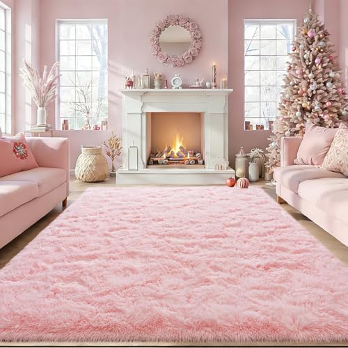 Ultra Soft Pink Rugs for Bedroom 6x9 Feet (54 Sq Ft)