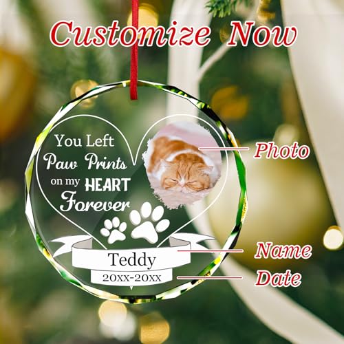 Personalized Memorial Pet Glass Ornament