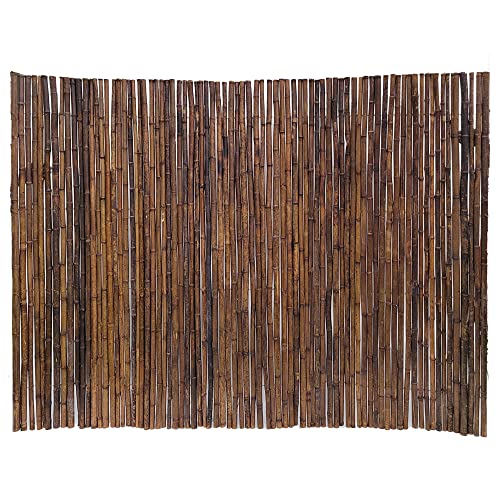 Caramel Brown Bamboo Fence Roll Outdoor Fencing Panels 4 ft H x 8 ft L