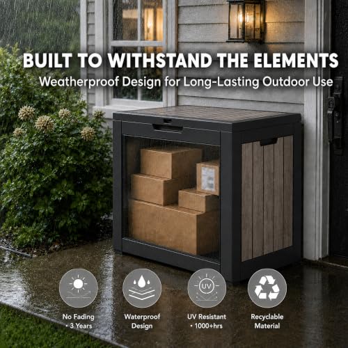 35 Gallon Outdoor Storage Box Waterproof Deck Box for Patio