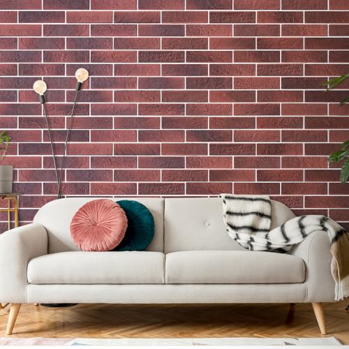 100 Vintage Red Faux Brick Wall Tiles