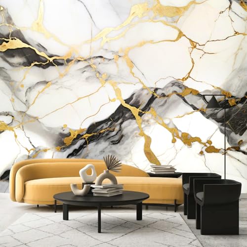 Black and Gold Marble Wallpaper wall murals for Bedroom 159"x107"
