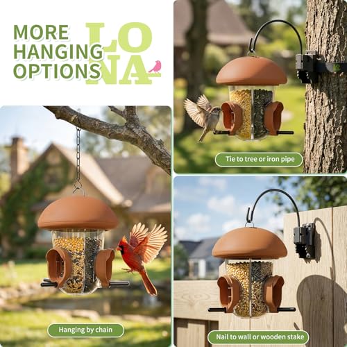 LONA Hanging Bird Feeder with 3 Compartments