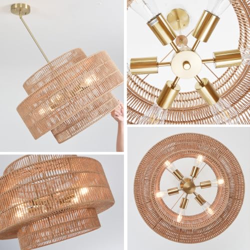 6 Light Large Boho Chandelier for Dining Room 3