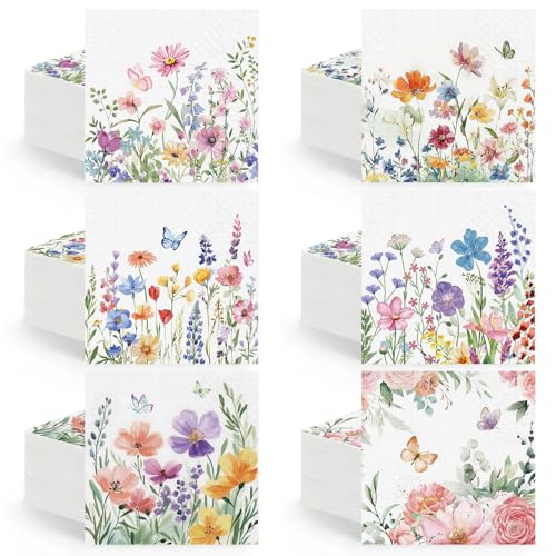 150 Pcs Wildflower Floral Paper Napkins (150 Count)