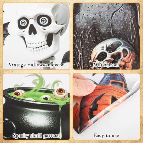 Vintage Halloween Window Clings 6 Sheets (6 Count)
