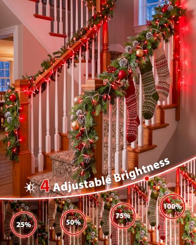 33FT 100 LED Red Christmas Valentine's Day Twinkle String Lights (33 Foot)