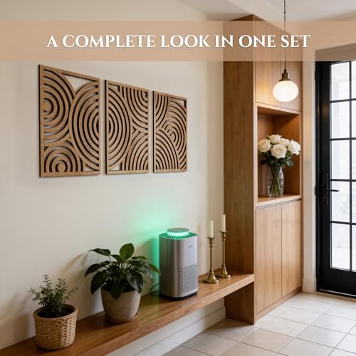 Modern Wooden Wall Sculptures (3 Count)