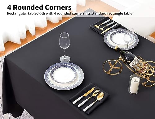 10 Pack 90x156 Inch Black Tablecloth for 8 Foot Rectangle Tables (10 Count)