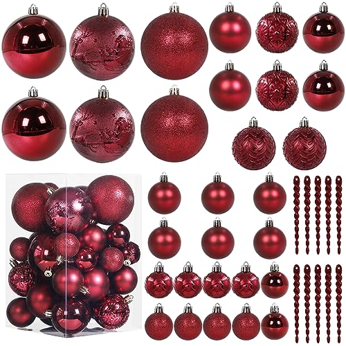 Christmas Ball Ornaments for Christmas Decorations (45 Count)