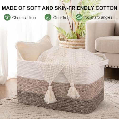 50L Storage Basket Large Blanket Basket Living Room Yellow 3