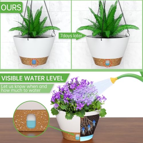 2 Pack 10 Inch Hanging Planters for Indoor Plants (72 Count)
