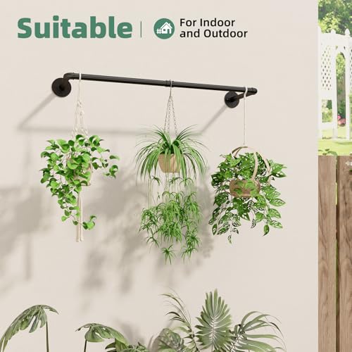 Plant Hanger Indoor Hanging Planters for Indoor Plants Hanging Plant Holder Black Metal Rod