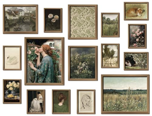 16 PCS Framed Vintage Wall Art Decor (16 Count)