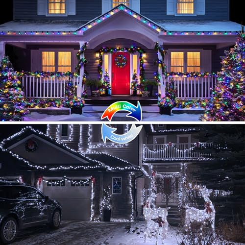 Solar Christmas String Lights Outdoor 2Pack 200LED (2 Count)
