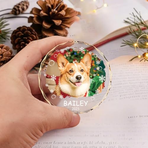 Personalized Dog Cat Ornaments with Photo Text