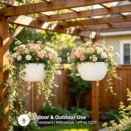12" Self Watering Hanging Planters with Chains (2 Count)