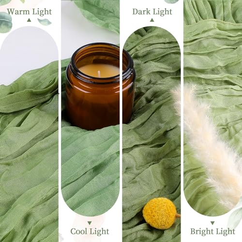 6 Pack Sage Green Cheesecloth Table Runner 35×120Inch Fall Boho Home Decor (21.12 Ounce)