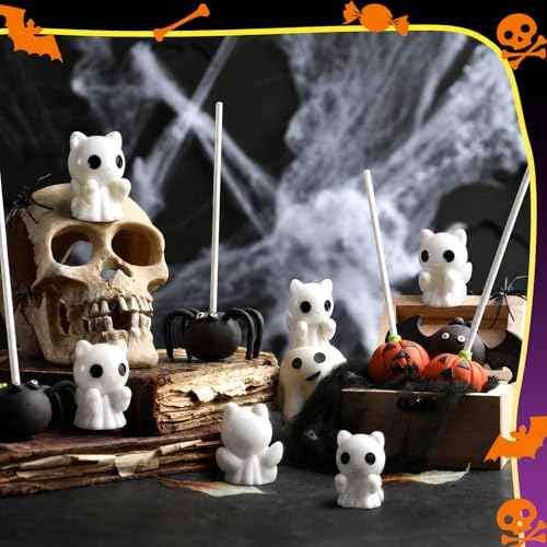 50 Pcs Halloween Mini Ghosts Figurines Resin Tiny Ghosts (50 Count)