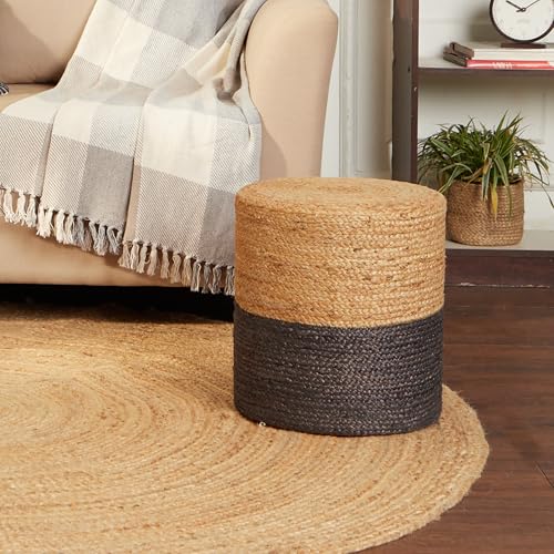 Jute Braided Pouf Ottoman